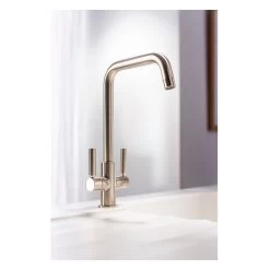 Abode Globe Quad Monobloc Kitchen Mixer Tap Brushed Nickel -Bathroom Promotion abode at2143 3