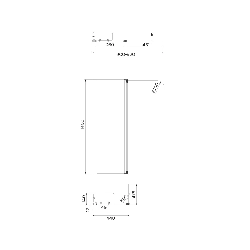 Aquadart Venturi 6 Fixed Bath Screen 4 Aquadart Venturi 6 Fixed Bath Screen - Image 2