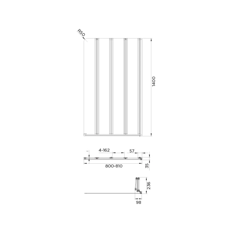 Aquadart Swiftseal Semi Frameless 4 Fold Bath Screen Right 4 Aquadart Swiftseal Semi Frameless 4 Fold Bath Screen Right - Image 2