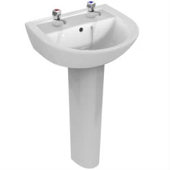 Armitage Shanks Sandringham 21 50cm 2 Hole Basin & Pedestal
