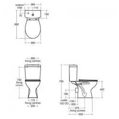 Armitage Shanks Sandringham 21 4/2.6 Litre Toilet With Normal Seat -Bathroom Promotion armitage shanks e896301 e896701 e131601 3