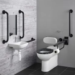 Armitage Shanks Contour 21+ Back To Wall LH Corner Doc M Pack Charcoal