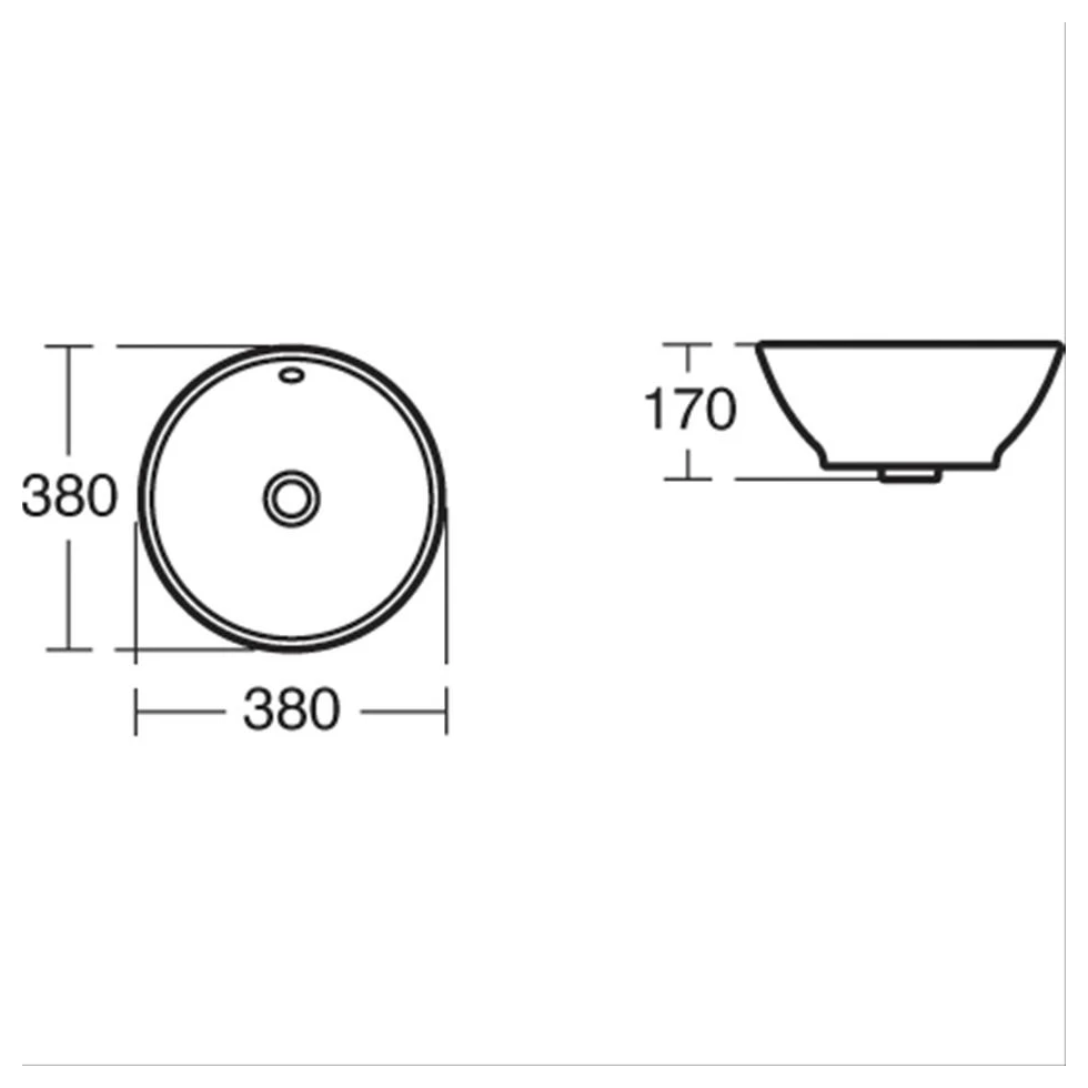 Armitage Shanks Edit R 38cm Vessel Washbasin S0788 4 Armitage Shanks Edit R 38cm Vessel Washbasin S0788 - Image 2