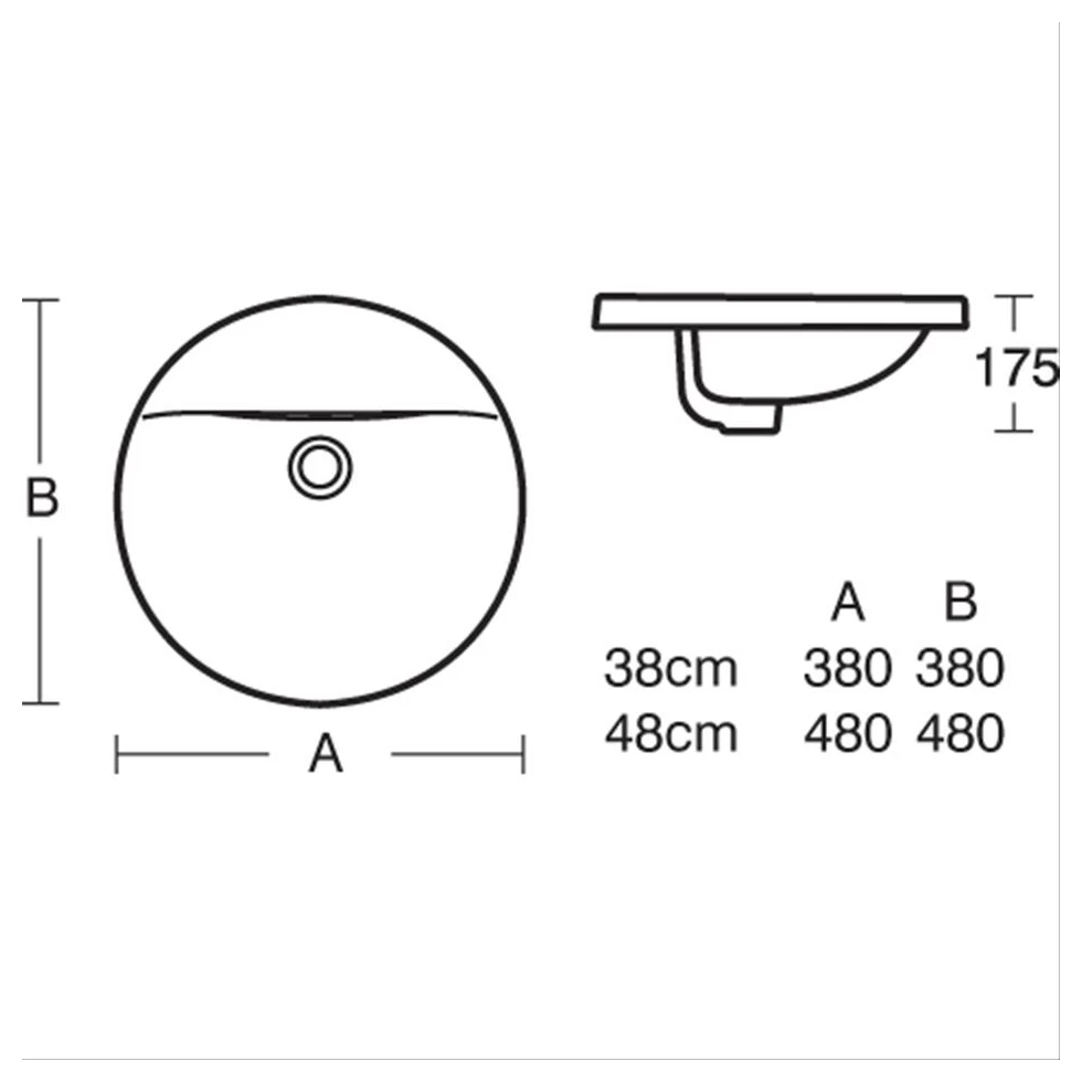Armitage Shanks Edit R 48cm Countertop Washbasin 1 Taphole S0790 4 Armitage Shanks Edit R 48cm Countertop Washbasin 1 Taphole S0790 - Image 2