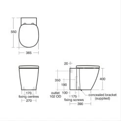 Armitage Shanks Edit R Back To Wall WC Bowl & Soft Close Seat Pack -Bathroom Promotion armitage shanks s107801 s079801 4
