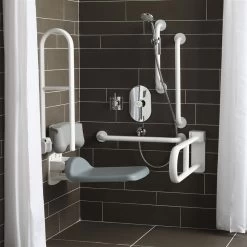 Armitage Shanks Contour 21 Grab Rail Shower Holder S6477 Grey