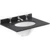 Bayswater Black 600mm Single Bowl 3 Tap Hole Marble Top -Bathroom Promotion bayswater bayc224