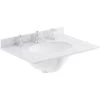 Bayswater White 600mm Single Bowl 3 Tap Hole Marble Top -Bathroom Promotion bayswater bayc225