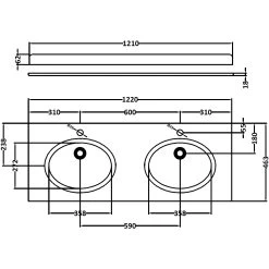 Bayswater Grey 1200mm Double Bowl 1 Tap Hole Marble Top -Bathroom Promotion bayswater bayc235 2