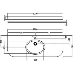 Bayswater Grey 1200mm Single Bowl 1 Tap Hole Curved Marble Top 5 Bayswater Grey 1200mm Single Bowl 1 Tap Hole Curved Marble Top -Bathroom Promotion bayswater bayc241 2