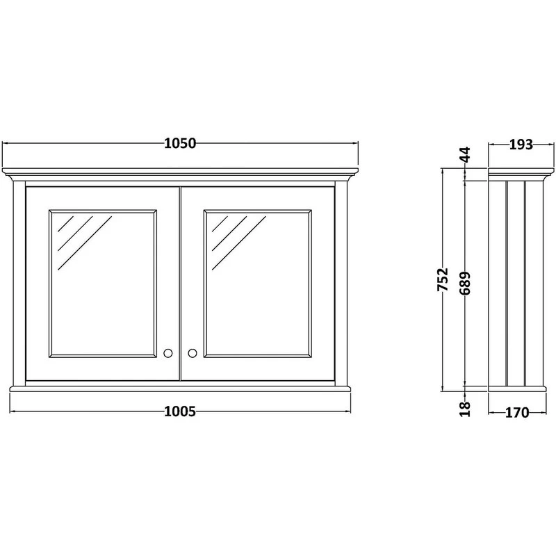 Bayswater 1050mm Mirror Wall Cabinet Stiffkey Blue 4 Bayswater 1050mm Mirror Wall Cabinet Stiffkey Blue - Image 2