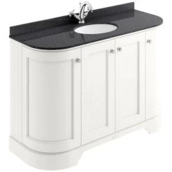Bayswater 1200mm 4 Door Curved Basin Cabinet White