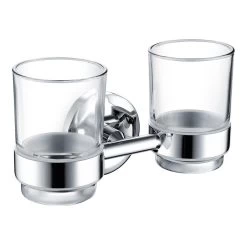 Bristan Solo Double Tumbler & Holder Brass Chrome