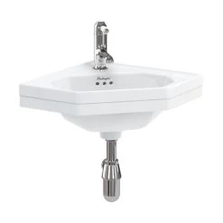 Burlington Corner 59.8cm 1 Tap Hole Cloakroom Basin