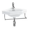 Burlington Corner 59.8cm 1 Hole Cloakroom Basin With Towel Rail -Bathroom Promotion burlington b10 t8chr