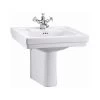Burlington Contemporary 58cm 2 Hole Basin & Semi Pedestal -Bathroom Promotion burlington b12th p8