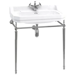 Burlington Edwardian 80cm 1 Hole Basin & Basin Stand