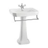 Burlington Victorian 61cm 2 Hole Basin, Towel Rail & Regal Pedestal -Bathroom Promotion burlington b32th p9 t3chr
