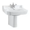 Burlington Edwardian 56cm 2 Hole Basin & Semi Pedestal -Bathroom Promotion burlington b42th p8