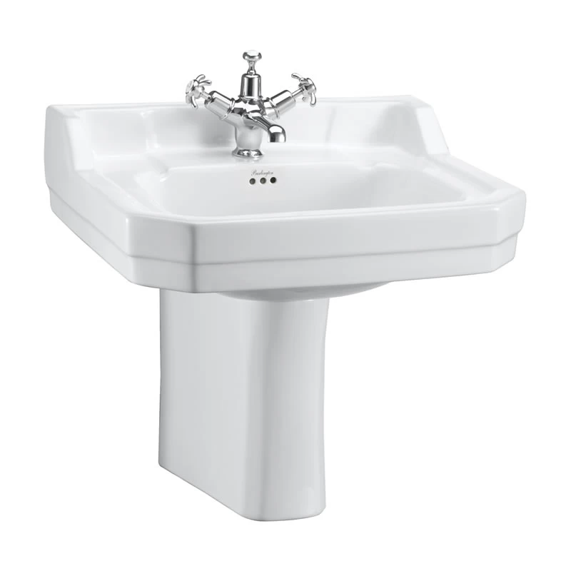 Burlington Edwardian 56cm 2 Hole Basin & Semi Pedestal 3 Burlington Edwardian 56cm 2 Hole Basin & Semi Pedestal