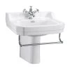 Burlington Edwardian 56cm 2 Hole Basin, Towel Rail & Semi Pedestal -Bathroom Promotion burlington b42th p8 t1chr