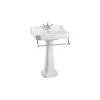 Burlington Edwardian 61cm 1 Hole Basin, Towel Rail & Regal Pedestal