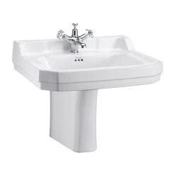 Burlington Edwardian 61cm 2 Hole Basin & Semi Pedestal