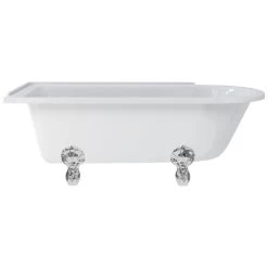 Burlington Hampton 170cm Left Handed Shower Bath, Luxury Feet