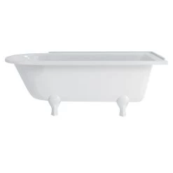 Burlington Hampton 170cm Shower Bath With White Feet, Right