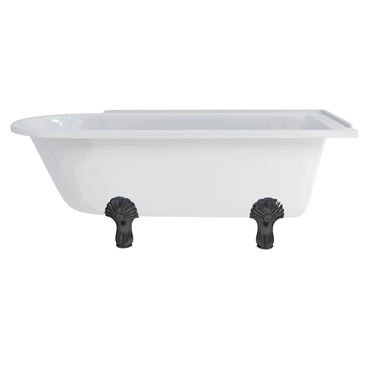 Burlington Hampton 170cm Shower Bath With Black Classic Feet 3 Burlington Hampton 170cm Shower Bath With Black Classic Feet