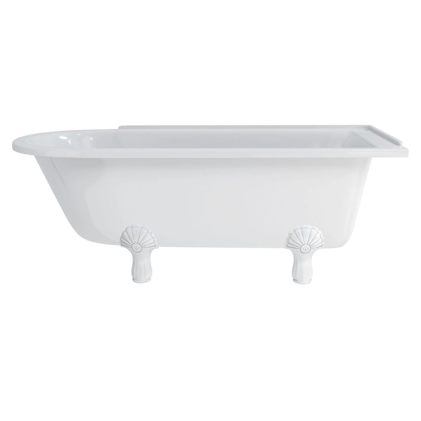 Burlington Hampton 170cm Shower Bath With White Classic Feet 3 Burlington Hampton 170cm Shower Bath With White Classic Feet