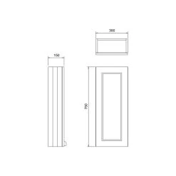 Burlington 30cm Single Door Wall Unit Blue -Bathroom Promotion burlington f3wb 2