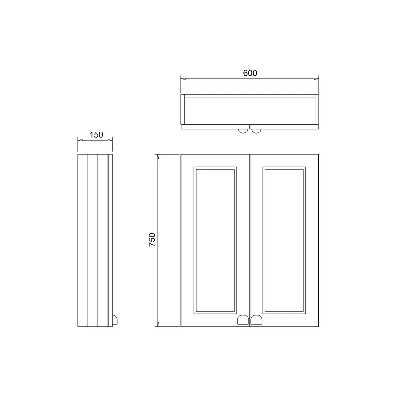 Burlington 60cm Double Door Wall Unit Sand 4 Burlington 60cm Double Door Wall Unit Sand - Image 2