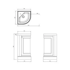 Burlington Freestanding 43cm White Corner Vanity Unit & Basin -Bathroom Promotion burlington fc7bb fc7w 2