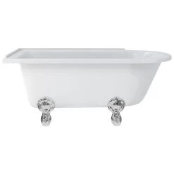 Burlington Hampton 150cm Left Handed Shower Bath, Luxury Feet