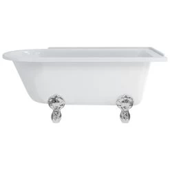 Burlington Hampton 150cm Right Handed Shower Bath, Luxury Feet