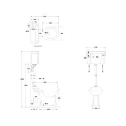 Burlington Regal Medium Level Toilet With 52cm Lever Cistern 5 Burlington Regal Medium Level Toilet With 52cm Lever Cistern -Bathroom Promotion burlington p12 c1 t33chr 2