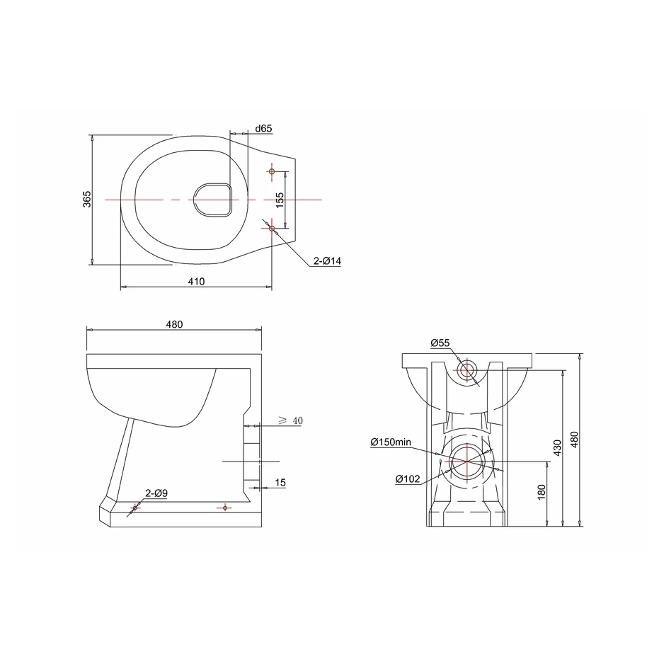 Burlington Regal Back-To-Wall WC Pan 4 Burlington Regal Back-To-Wall WC Pan - Image 2