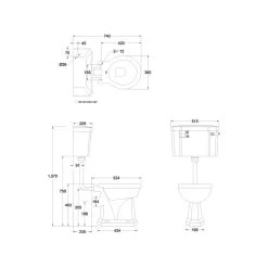Burlington Standard Low Level Toilet With 52cm Lever Cistern -Bathroom Promotion burlington p2 c1 t31chr 2