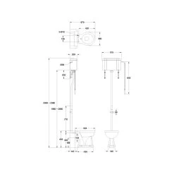 Burlington Standard High Level Toilet With Single Flush Cistern -Bathroom Promotion burlington p2 c28s t30chr 2