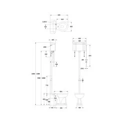 Burlington Standard High Level Toilet With Dual Flush Cistern -Bathroom Promotion burlington p2 c5 t30chr 2