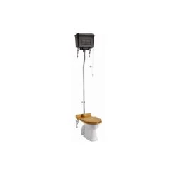 Burlington Standard High Level Toilet With Black Aluminium Cistern