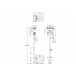 Burlington Standard High Level Toilet With Dual Flush Aluminium Cistern -Bathroom Promotion burlington p2 t58alu t30chr 2