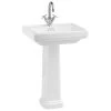 Burlington Riviera 58cm Square 1 Hole Basin & Full Pedestal -Bathroom Promotion burlington riv11th riv6