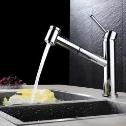 Clearwater Larissa Top Lever Sink Mixer With Pull-Out Chrome