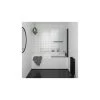 Essential Designer 1400x850mm Bath Screen With Handle Matt Black