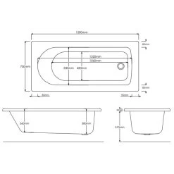 Essential Camden Rectangular Single Ended Bath 1500x700mm -Bathroom Promotion essential eb541 2