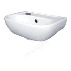 Essential Fuchsia Handrinse Basin Only Left 380mm 1 Tap Hole