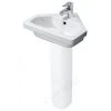 Essential Ivy Corner Pedestal Basin Only 450mm 1 Tap Hole White -Bathroom Promotion essential ec7001