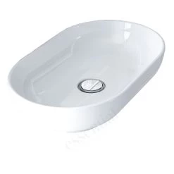 Essential Lavender Oval Vessel Basin 550mm 0 Tap Hole White